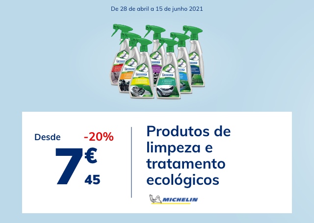 Produtos de limpeza e tratamento ecológicos Michelin 