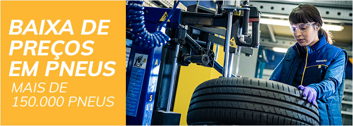 Baixa de preços em pneus