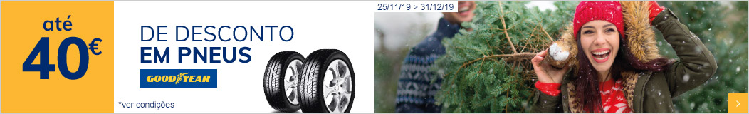 Uma prenda extra... até 40€ de desconto em pneus Goodyear