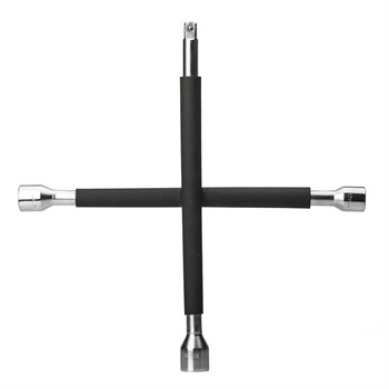 Clé En Croix Gainée Carré 1/2 + Extrémités 6 Pans 17, 19 Et 21 Mm Norauto