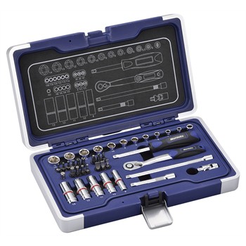 Coffret Clé À Cliquet Carré 1/4'' + Douilles 6 Pans 5-14 Mm Et Embouts Norauto 39 Pièces