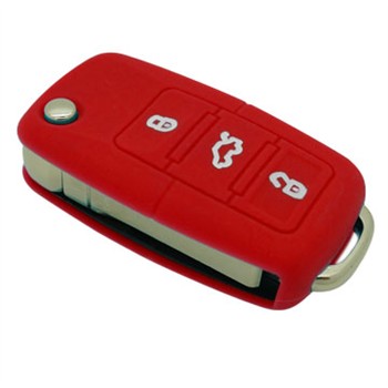 Coque Silicone Clé Voiture Rouge
