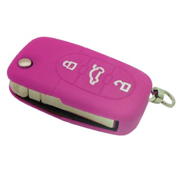 Coque Silicone Clé Voiture Rose