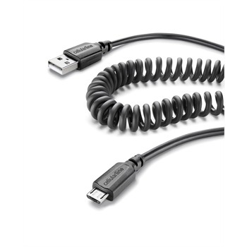 Câble Usb Micro Usb Cellular Line En Spirale Noir