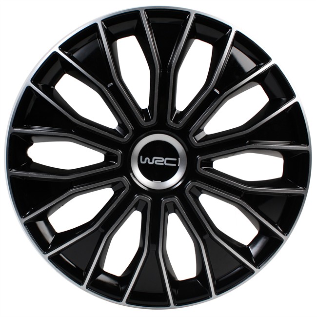 4 Enjoliveurs Noir/gris Wrc Bicolor 16 Pouces
