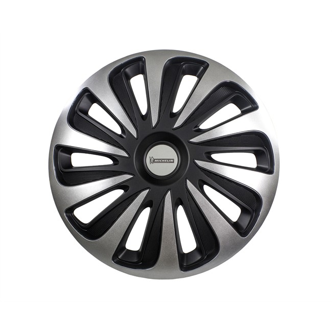 4 Enjoliveurs Gris/noir Michelin 3d Black Edition 14 Pouces
