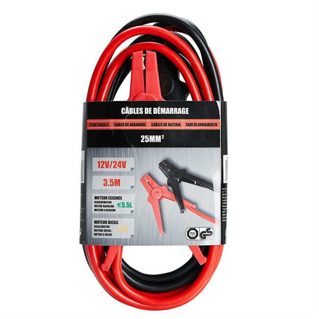 Câbles de démarrage 25 mm² - 3,5 m 12V/24V