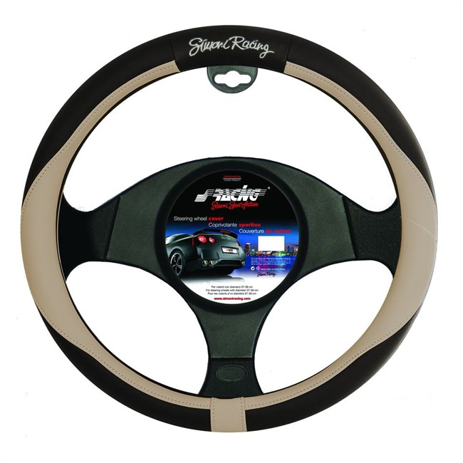 Couvre Volant Noir Et Beige Sracing