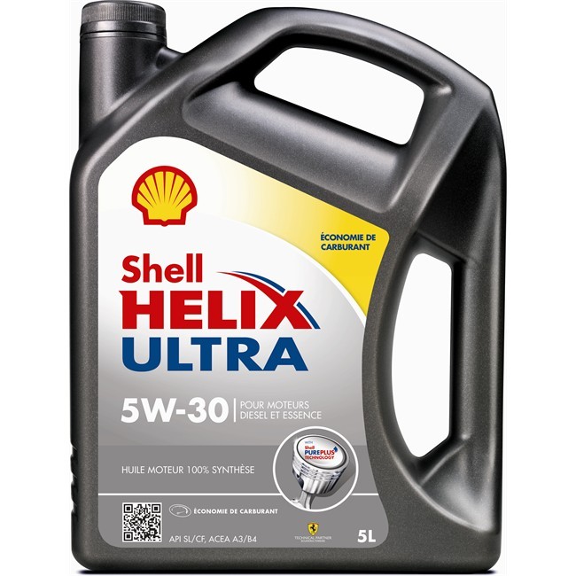 Huile moteur SHELL Helix Ultra 5W30 Essence et Diesel 5 L