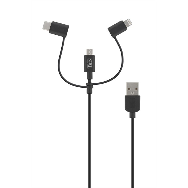 Câble 3 en 1 Lightning / micro USB / USB-C TNB