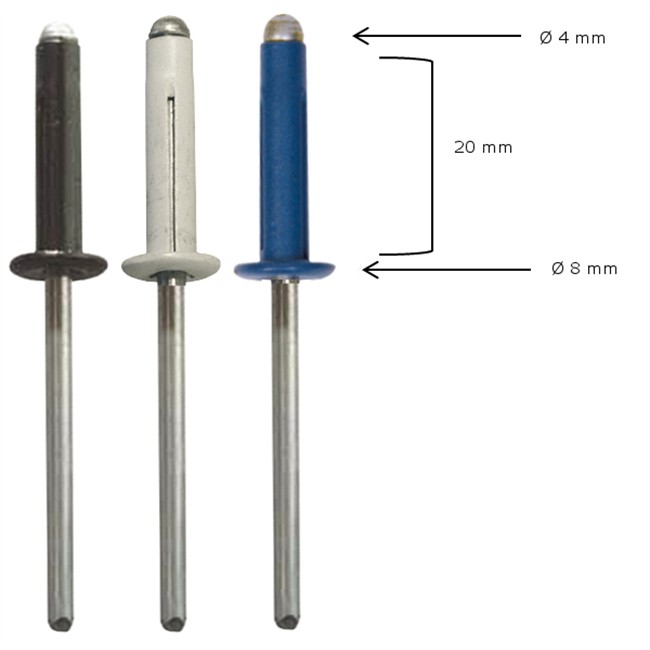 12 rivets alu expansés 4 x 20 mm RESTAGRAF