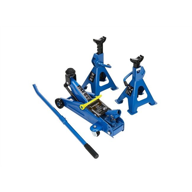 Cric Hydraulique Rouleur 2 T + 2 Chandelles 2 T