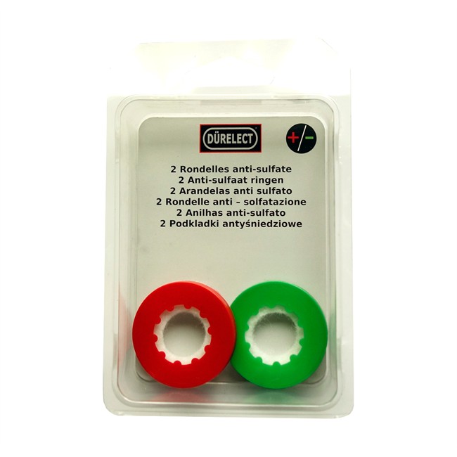 2 Rondelles anti sulfate rouge (+) et verte (-) DÜRELECT