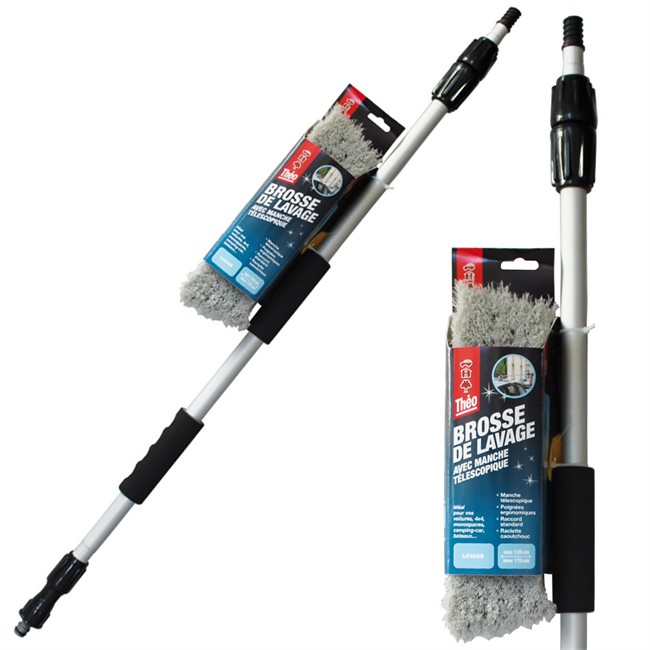 Brosse de lavage avec manche télescopique