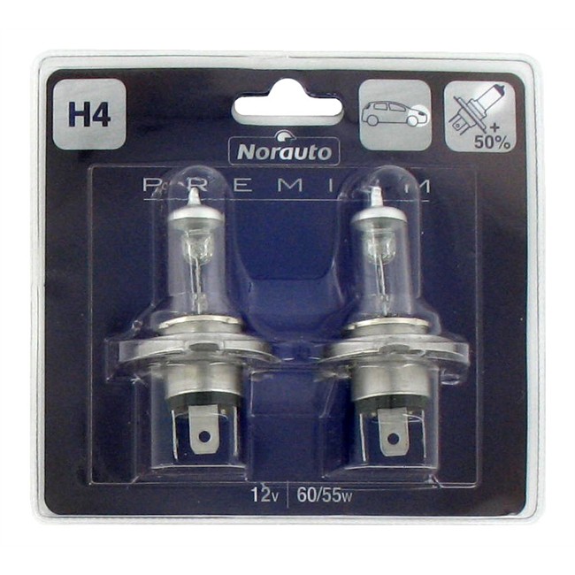 2 Ampoules Norauto Premium H4 60/55 W 12 V