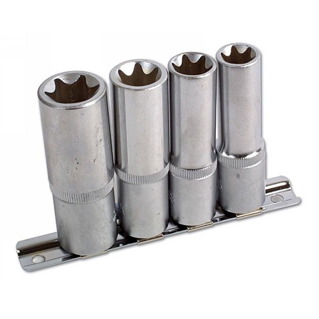 4 Douilles Longues Torx T16-t24 Carré 1/2'' Laser 5302