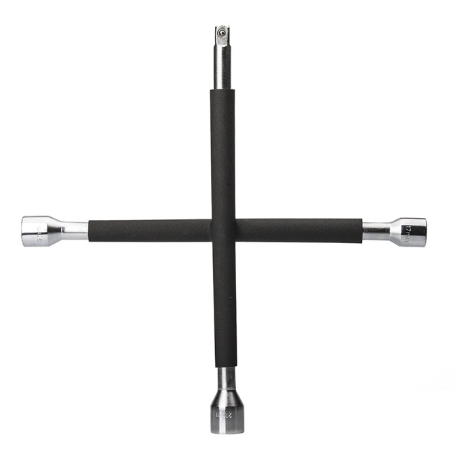 Clé en croix gainée carré 1/2 + extrémités 6 pans 17, 19 et 21 mm NORAUTO