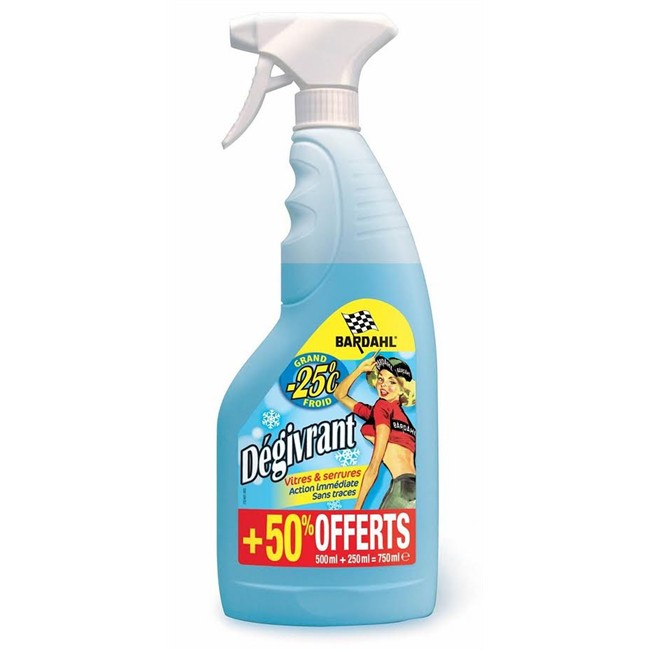 Dégivrant pulvérisateur vitres et serrures BARDHAL 750 ml