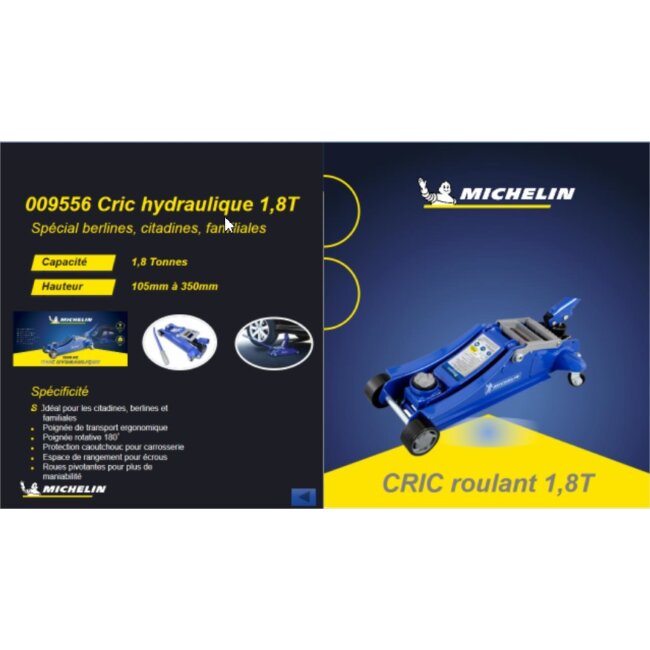 Cric hydraulique rouleur MICHELIN 1,8 t