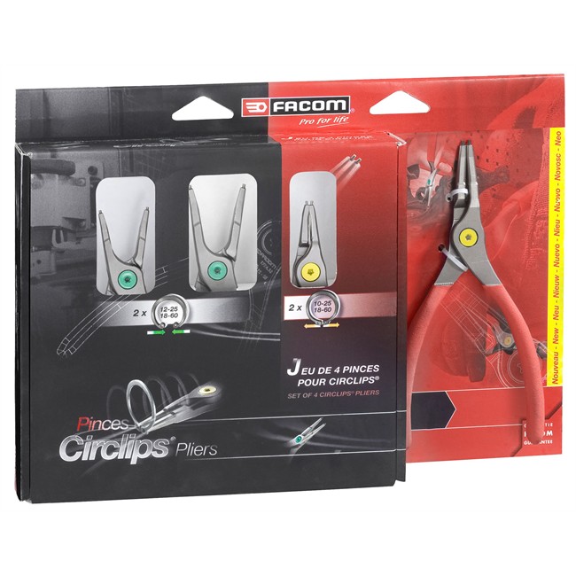 Jeu de 4 pinces pour cirlicps 10 à 60 mm FACOM PCSNJ4