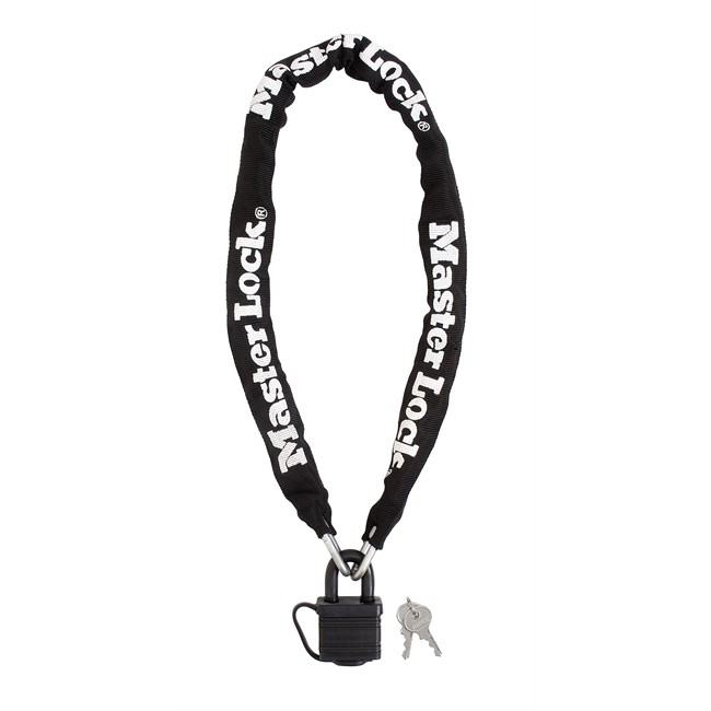 Chaîne Antivol À Clé Masterlock Noire 90 Cm Pour Vélo
