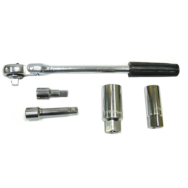 Clé à bougie à cliquet 6 pans 16 et 21 mm carré 3/8''