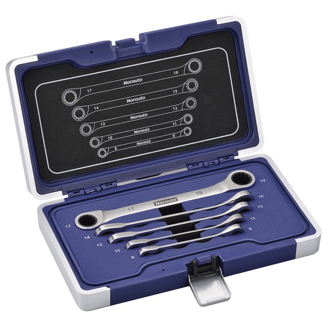 Coffret 5 clés plates à cliquet 8-19 mm NORAUTO