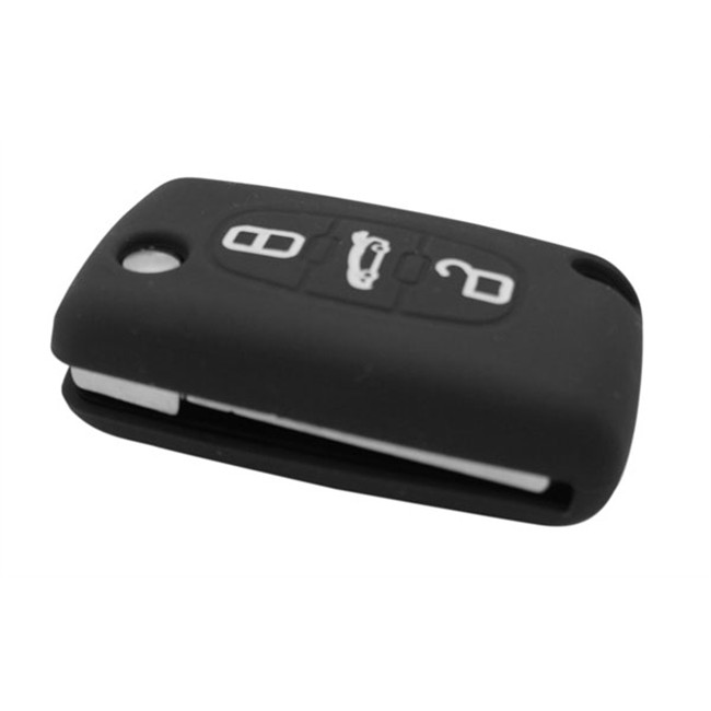 Coque Silicone Clé Voiture Noire