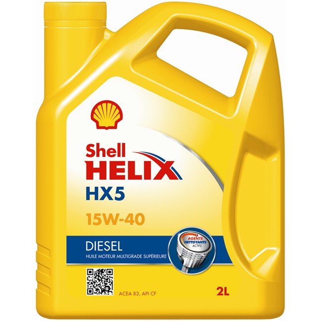 Huile moteur SHELL Helix HX5 15W40 Diesel 2 L