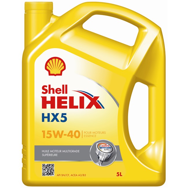 Huile moteur SHELL Helix HX5 15W40 essence et diesel 5 L