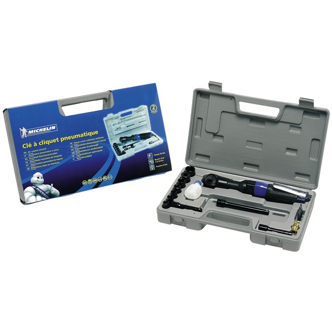 Coffret clé à cliquet carré 3/8'' + 7 douilles 6 pans 9-19 mm MICHELIN pour pneumati