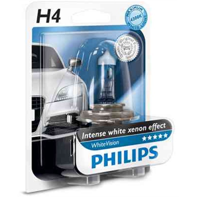 1 Ampoule Philips H4 Whitevision 12 V