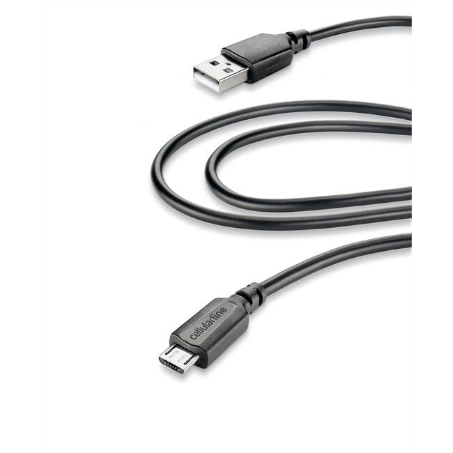 Câble USB micro USB CELLULAR LINE noir 2 m