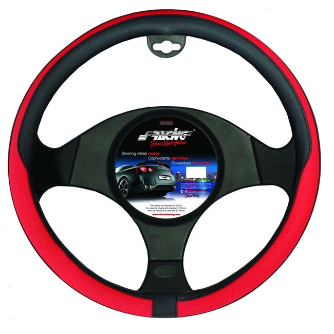 Couvre Volant Sracing Tidy Noir Et Rouge